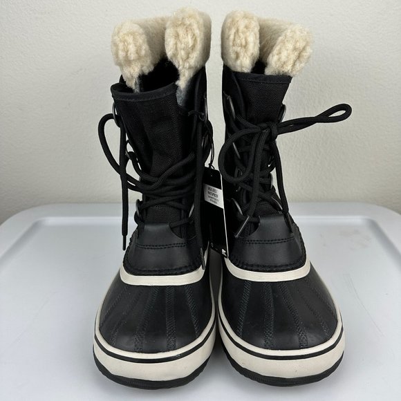 Sorel Womens Winter Carnival Boots Size 8 Black Waterproof Faux Fur Canvas - Picture 6 of 15